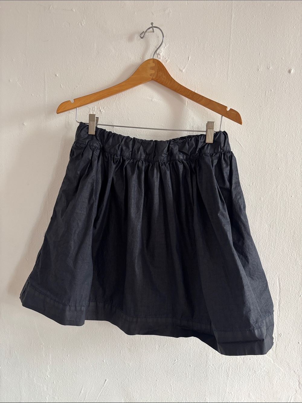 Madewell Black Gathered Mini Skirt